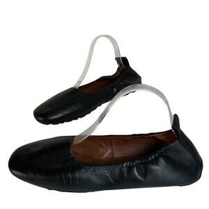 Aquatalia Black Leather Ballet Flats Made in Italy Women’s Size 9.5